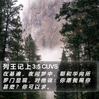 列 王 记 上 3:5 CUVS Bible Verse Image
