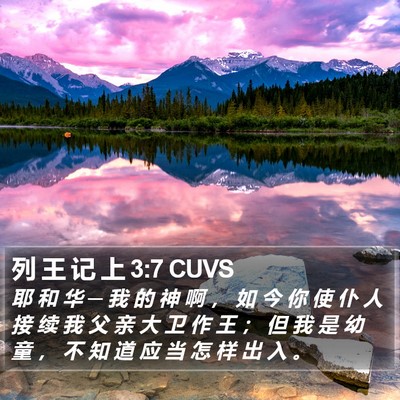 列 王 记 上 3:7 CUVS Bible Verse Image