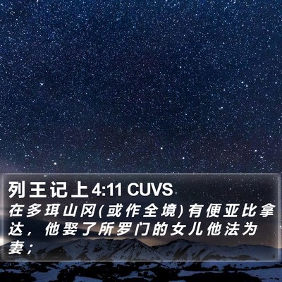 列 王 记 上 4:11 CUVS Bible Verse Image