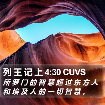 列 王 记 上 4:30 CUVS Bible Verse Image