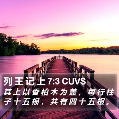 列 王 记 上 7:3 CUVS Bible Verse Image