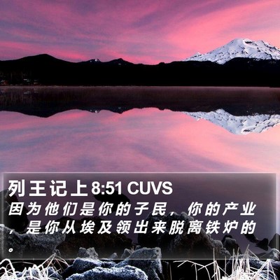 列 王 记 上 8:51 CUVS Bible Verse Image
