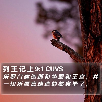 列 王 记 上 9:1 CUVS Bible Verse Image