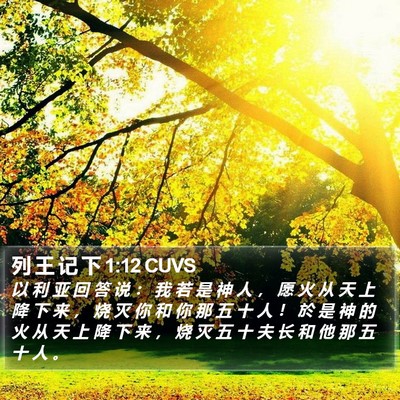 列 王 记 下 1:12 CUVS Bible Verse Image