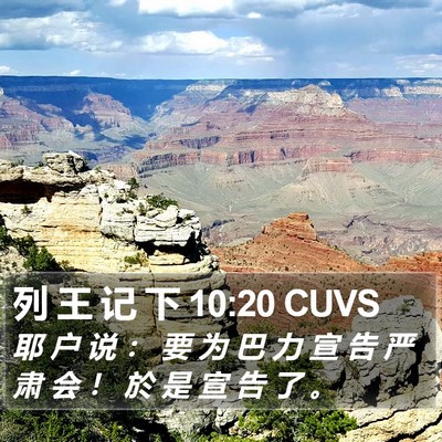 列 王 记 下 10:20 CUVS Bible Verse Image
