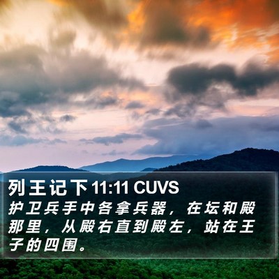 列 王 记 下 11:11 CUVS Bible Verse Image