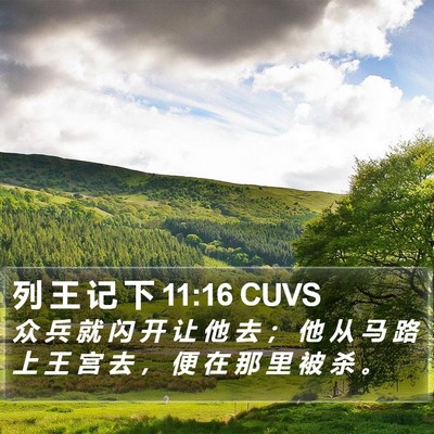 列 王 记 下 11:16 CUVS Bible Verse Image