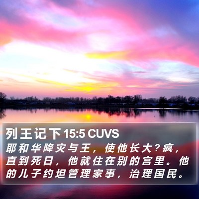 列 王 记 下 15:5 CUVS Bible Verse Image