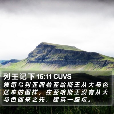 列 王 记 下 16:11 CUVS Bible Verse Image