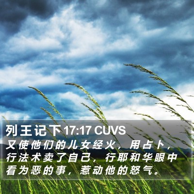 列 王 记 下 17:17 CUVS Bible Verse Image