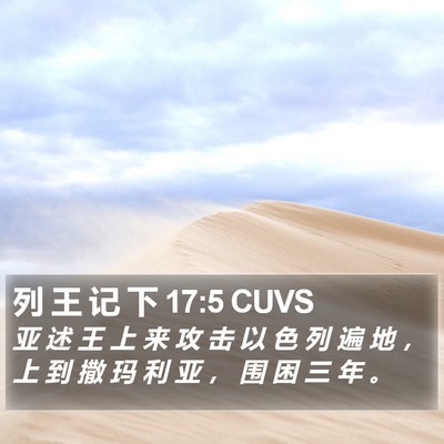 列 王 记 下 17:5 CUVS Bible Verse Image