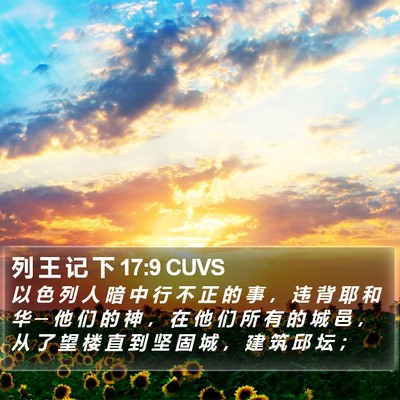 列 王 记 下 17:9 CUVS Bible Verse Image