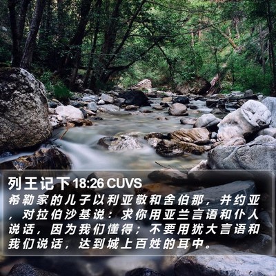 列 王 记 下 18:26 CUVS Bible Verse Image