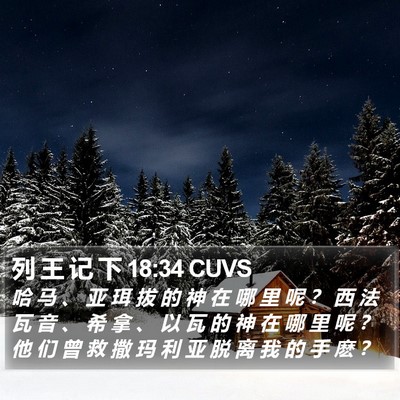 列 王 记 下 18:34 CUVS Bible Verse Image