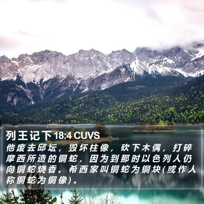 列 王 记 下 18:4 CUVS Bible Verse Image