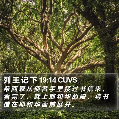 列 王 记 下 19:14 CUVS Bible Verse Image