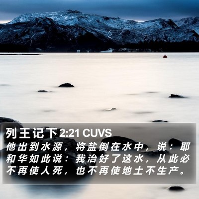 列 王 记 下 2:21 CUVS Bible Verse Image
