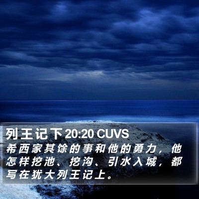 列 王 记 下 20:20 CUVS Bible Verse Image