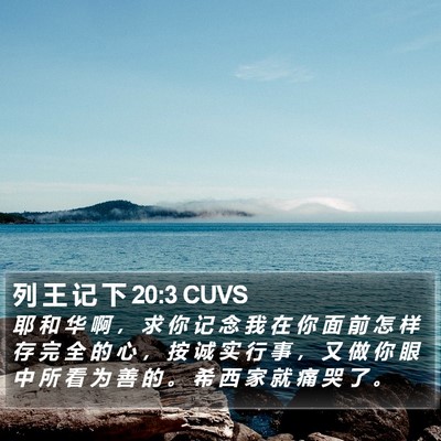 列 王 记 下 20:3 CUVS Bible Verse Image