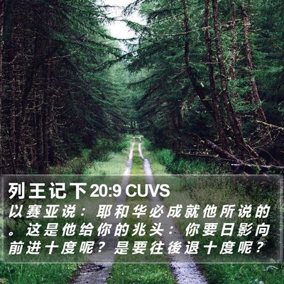 列 王 记 下 20:9 CUVS Bible Verse Image