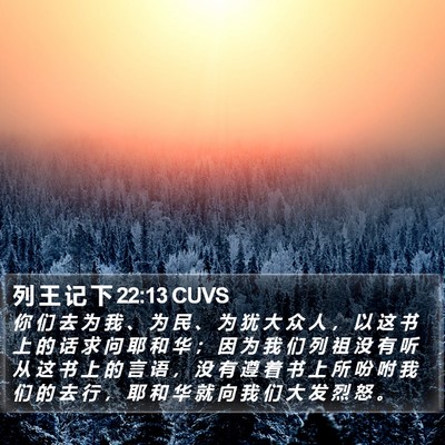 列 王 记 下 22:13 CUVS Bible Verse Image