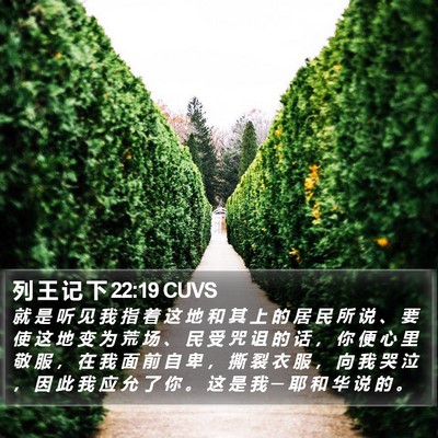 列 王 记 下 22:19 CUVS Bible Verse Image