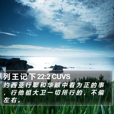 列 王 记 下 22:2 CUVS Bible Verse Image