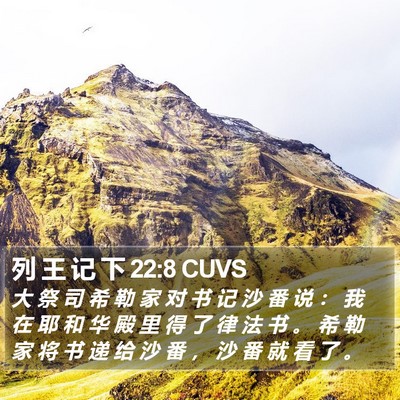 列 王 记 下 22:8 CUVS Bible Verse Image