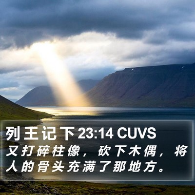列 王 记 下 23:14 CUVS Bible Verse Image