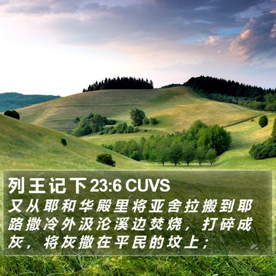 列 王 记 下 23:6 CUVS Bible Verse Image