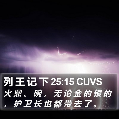 列 王 记 下 25:15 CUVS Bible Verse Image