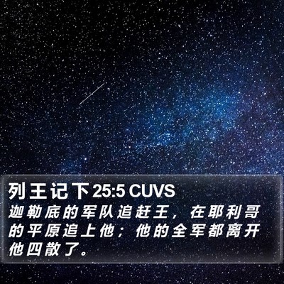 列 王 记 下 25:5 CUVS Bible Verse Image