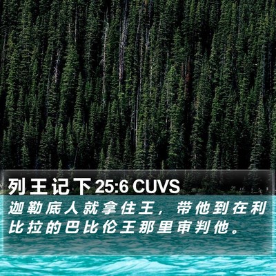 列 王 记 下 25:6 CUVS Bible Verse Image