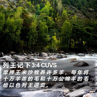 列 王 记 下 3:4 CUVS Bible Verse Image