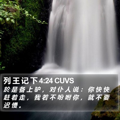 列 王 记 下 4:24 CUVS Bible Verse Image