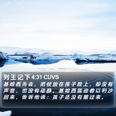 列 王 记 下 4:31 CUVS Bible Verse Image