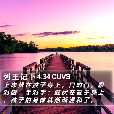 列 王 记 下 4:34 CUVS Bible Verse Image