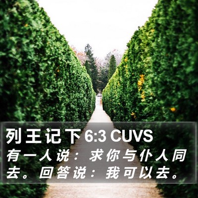 列 王 记 下 6:3 CUVS Bible Verse Image