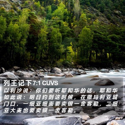 列 王 记 下 7:1 CUVS Bible Verse Image