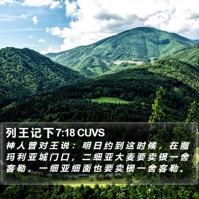 列 王 记 下 7:18 CUVS Bible Verse Image