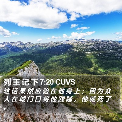 列 王 记 下 7:20 CUVS Bible Verse Image