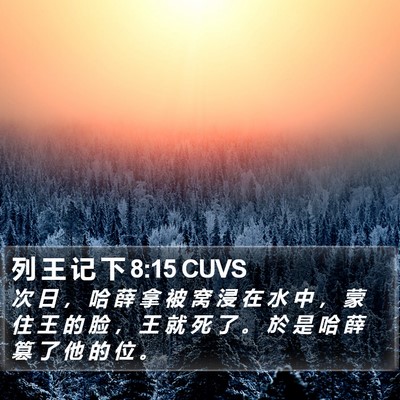 列 王 记 下 8:15 CUVS Bible Verse Image
