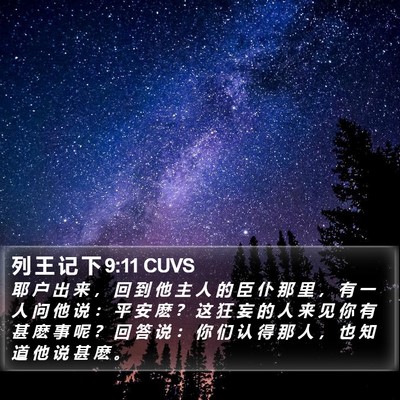 列 王 记 下 9:11 CUVS Bible Verse Image
