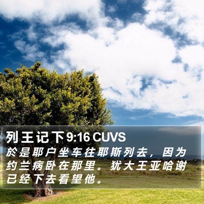 列 王 记 下 9:16 CUVS Bible Verse Image