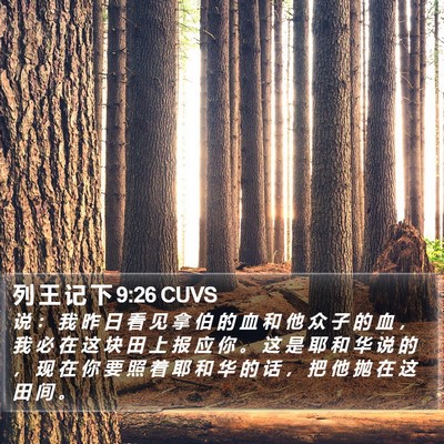 列 王 记 下 9:26 CUVS Bible Verse Image