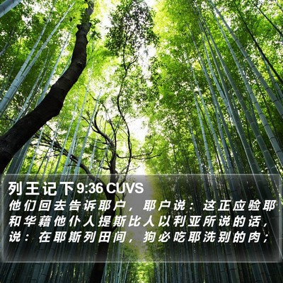 列 王 记 下 9:36 CUVS Bible Verse Image