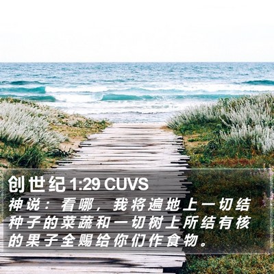 创 世 纪 1:29 CUVS Bible Verse Image