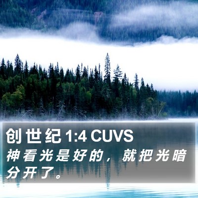 创 世 纪 1:4 CUVS Bible Verse Image