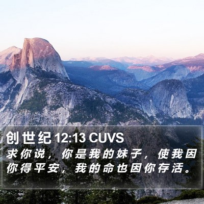 创 世 纪 12:13 CUVS Bible Verse Image