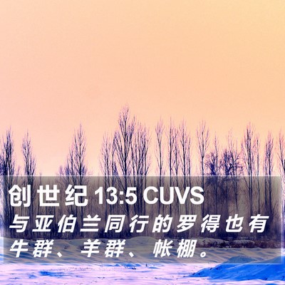 创 世 纪 13:5 CUVS Bible Verse Image